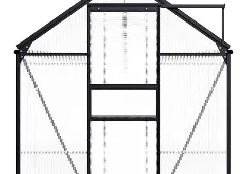 Seră cu cadru de bază, antracit, 9,31 m², aluminiu - 2/5