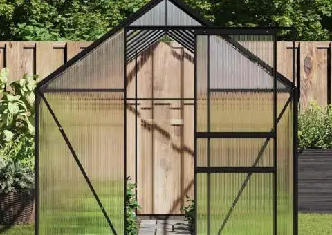 Seră cu cadru de bază, antracit, 9,31 m², aluminiu - 3/5