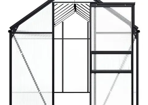 Seră cu cadru de bază, antracit, 9,31 m², aluminiu - 4/5