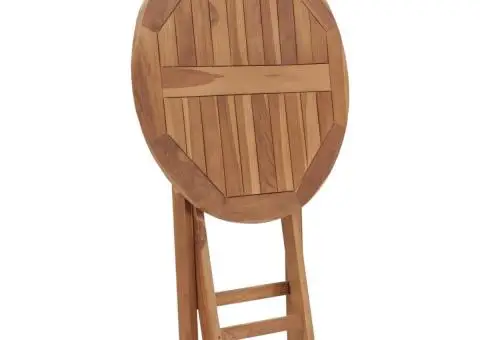 Masă de grădină pliabilă, 60 cm, lemn masiv de tec - 4/5