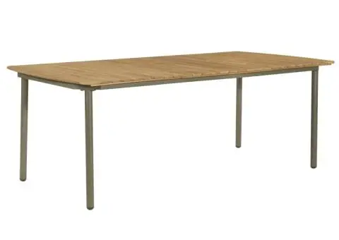 Set mobilier de exterior, 9 piese, lemn masiv acacia și oțel - 2/5