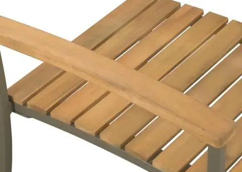 Set mobilier de exterior, 9 piese, lemn masiv acacia și oțel - 5/5