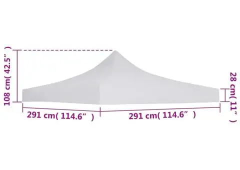 Acoperiș cort de petrecere, alb, 3 x 3 m - 4/4