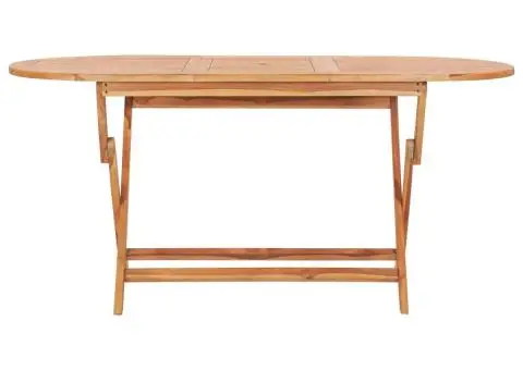 Masă de grădină pliabilă, 160 x 80 x 75 cm, lemn masiv de tec - 2/5