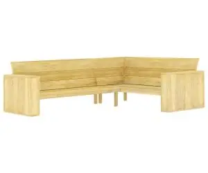 vidaXL Bancă de grădină de colț, 239 cm, lemn de pin tratat