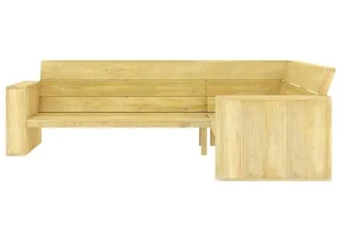 Bancă de grădină de colț, 239 cm, lemn de pin tratat - 2/5