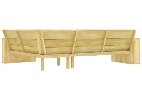 Bancă de grădină de colț, 239 cm, lemn de pin tratat - 4/5