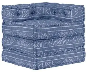 vidaXL Fotoliu puf modular, indigo, material textil