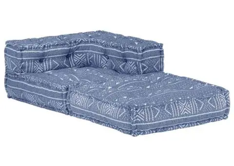 Fotoliu puf modular, indigo, material textil - 4/5