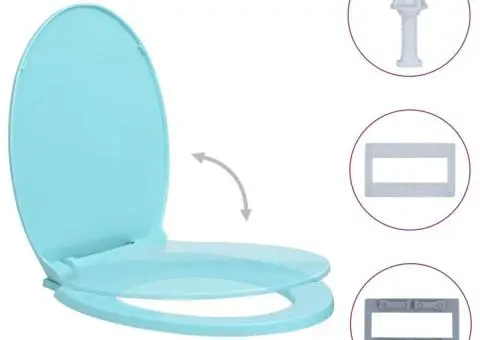 Capac WC cu închidere silențioasă, verde, oval - 2/5