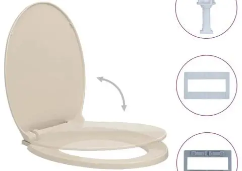 Capac WC cu închidere silențioasă, roz caisă, oval - 2/5