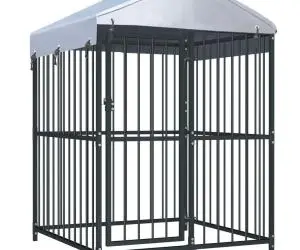 vidaXL Padoc pentru câini de exterior cu acoperiș, 120x120x150 cm