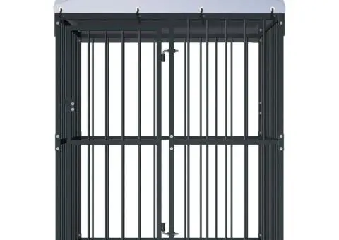 Padoc pentru câini de exterior cu acoperiș, 120x120x150 cm - 2/5