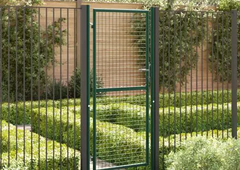 Poartă de gard, verde, 100 x 200 cm, oțel - 1/5