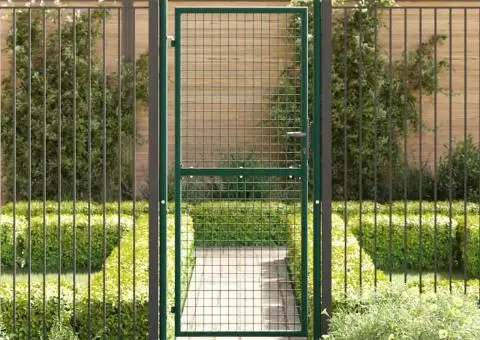 Poartă de gard, verde, 100 x 200 cm, oțel - 3/5