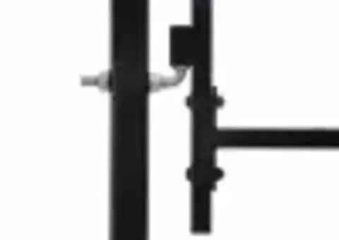 Poartă de gard cu ușă dublă vârf ascuțit negru 3x1,25 m oțel - 4/5