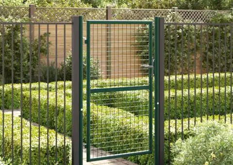 Poartă de gard, verde, 100 x 150 cm, oțel - 1/5