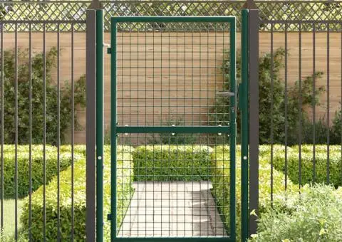 Poartă de gard, verde, 100 x 150 cm, oțel - 3/5