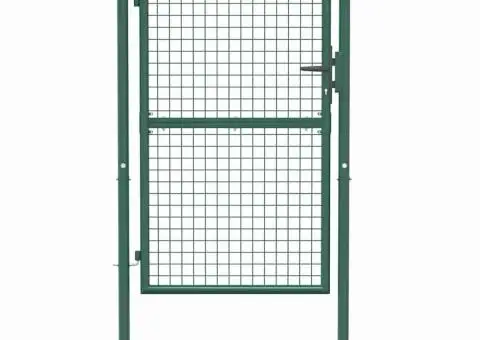Poartă de gard, verde, 100 x 150 cm, oțel - 4/5