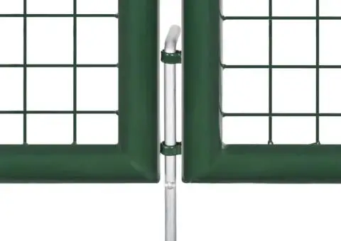 Poartă de grădină din plasă, verde, 390 x 100 cm, oțel - 4/5