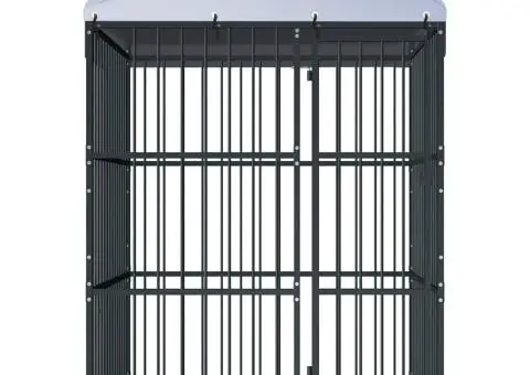 Padoc pentru câini de exterior, cu acoperiș, 150 x 150 x 210 cm - 2/5