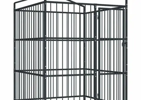 Padoc pentru câini de exterior, cu acoperiș, 150 x 150 x 210 cm - 3/5