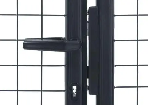 Poartă de grădină din plasă, gri, 400 x 125 cm, oțel galvanizat - 4/5