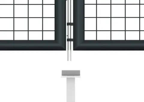 Poartă de grădină din plasă, gri, 400 x 125 cm, oțel galvanizat - 5/5