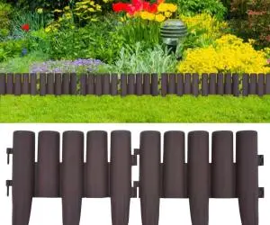 vidaXL Borduri de gazon, 36 buc., maro, 10 m, PP