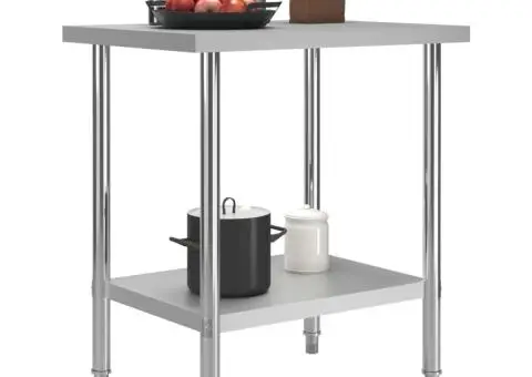 Masă de lucru bucătărie, 80 x 60 x 85 cm, oțel inoxidabil - 2/5