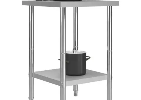 Masă de lucru bucătărie, 60 x 60 x 85 cm, oțel inoxidabil - 2/5