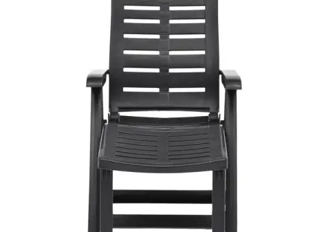 Șezlong pliabil, antracit, plastic - 2/5