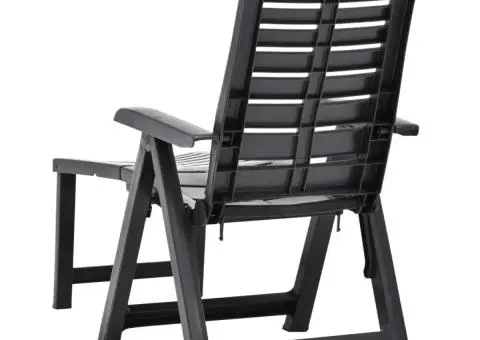 Șezlong pliabil, antracit, plastic - 5/5