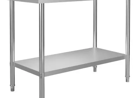 Masă de lucru bucătărie, 120 x 60 x 85 cm, oțel inoxidabil - 1/5