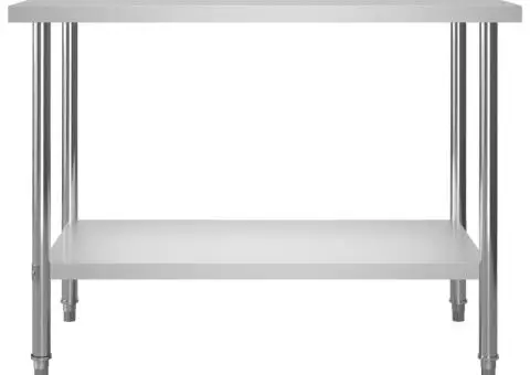 Masă de lucru bucătărie, 120 x 60 x 85 cm, oțel inoxidabil - 3/5