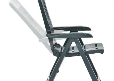 Scaune de grădină rabatabile, 2 buc., verde, plastic - 5/5