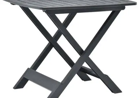 Masă de grădină pliabilă, antracit, 79 x 72 x 70 cm, plastic - 1/5