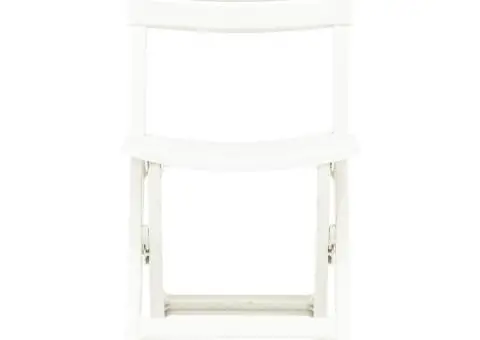 Scaune de grădină pliabile, 2 buc., alb, plastic - 3/5