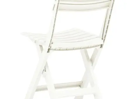Scaune de grădină pliabile, 2 buc., alb, plastic - 4/5