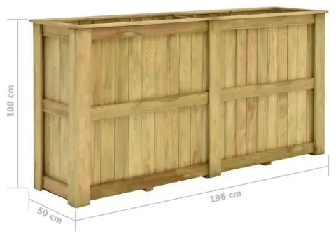 Jardinieră înaltă, 196 x 50 x 100 cm, lemn de pin tratat - 5/5