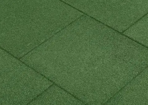 Plăci de protecție la cădere, 6 buc, verde, 50x50x3 cm, cauciuc - 1/5