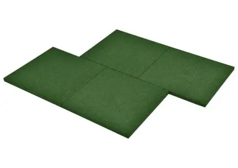 Plăci de protecție la cădere, 6 buc, verde, 50x50x3 cm, cauciuc - 4/5
