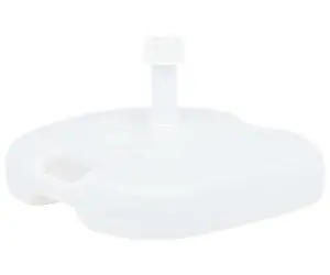 vidaXL Suport umbrelă, alb, 16 L, plastic, umplere cu nisip/apă