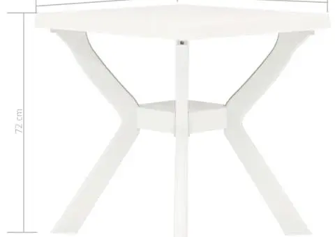 Masă de bistro, alb, 70x70x72 cm, plastic - 5/5