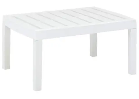 Masă de grădină, alb, 78 x 55 x 38 cm, plastic - 1/5