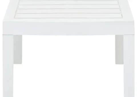 Masă de grădină, alb, 78 x 55 x 38 cm, plastic - 3/5