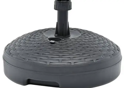 Suport umbrelă umplut nisip/apă antracit 20 L plastic ratan - 1/5