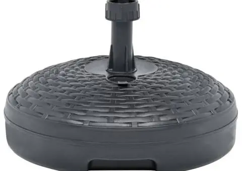 Suport umbrelă umplut nisip/apă antracit 20 L plastic ratan - 2/5