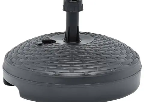 Suport umbrelă umplut nisip/apă antracit 20 L plastic ratan - 3/5