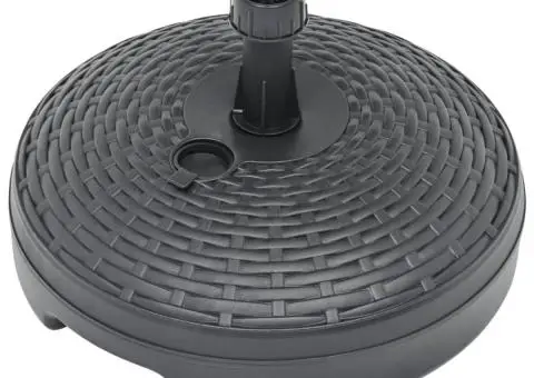 Suport umbrelă umplut nisip/apă antracit 20 L plastic ratan - 4/5